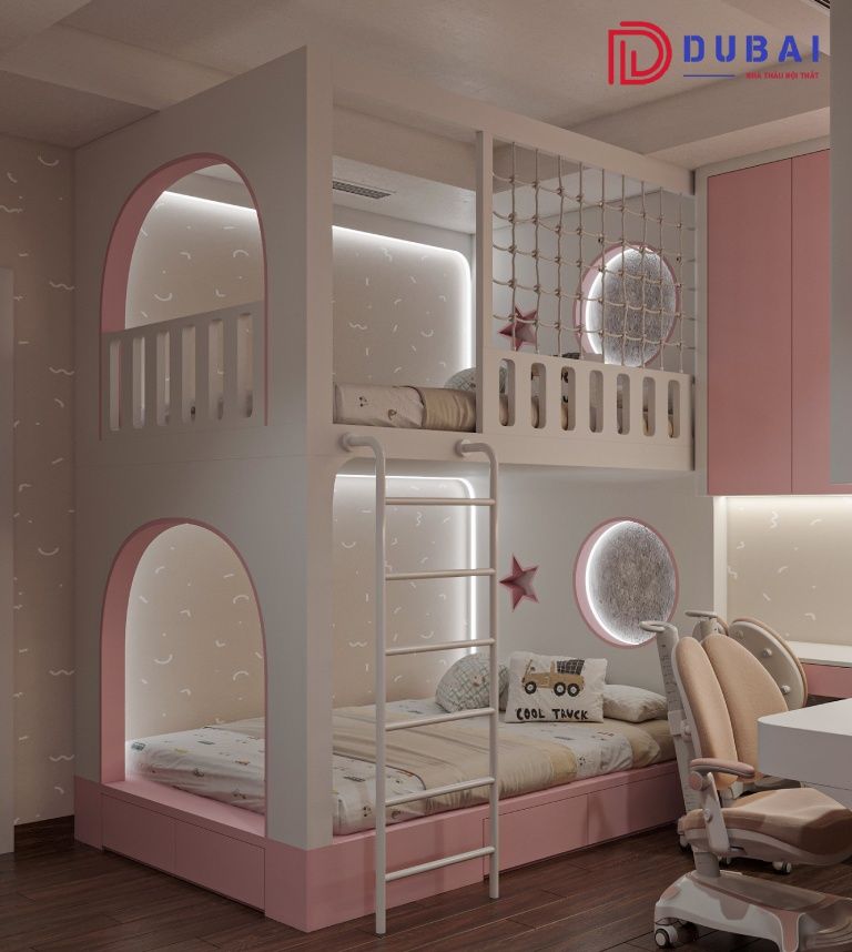 phòng ngủ cho bé gái sinh đôi