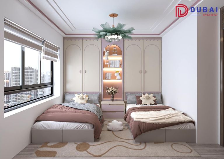 phòng ngủ cho bé gái sinh đôi