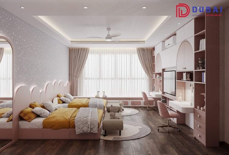 phòng ngủ cho bé gái sinh đôi