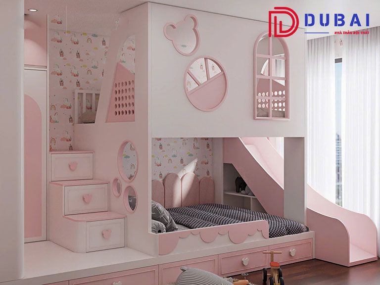 phòng ngủ cho bé gái sinh đôi