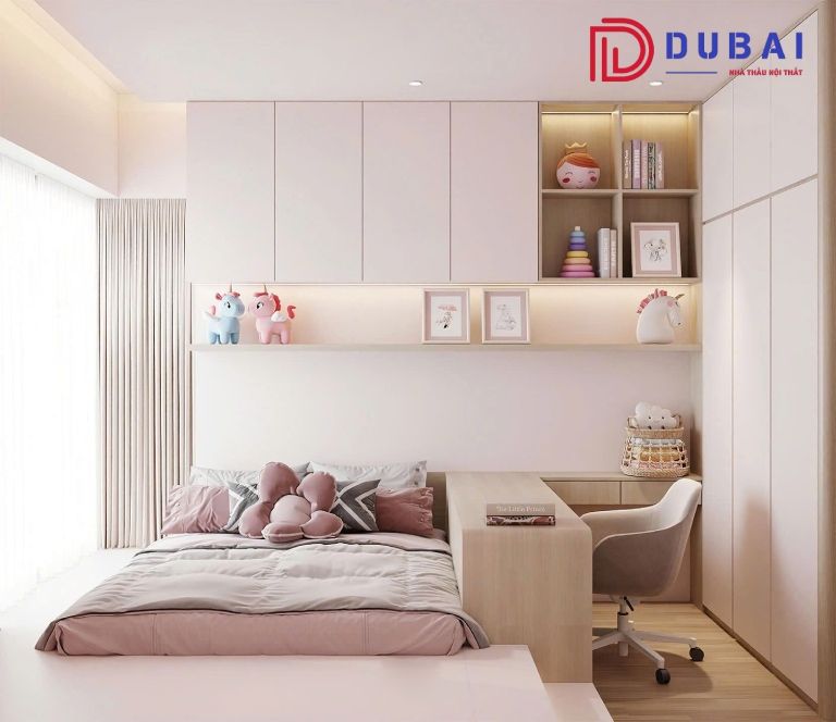 phòng ngủ màu tím cho bé gái