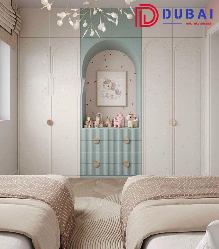 thiết kế phòng ngủ cho 2 bé gái