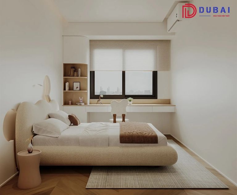 thiết kế phòng ngủ 12m2 cho bé gái