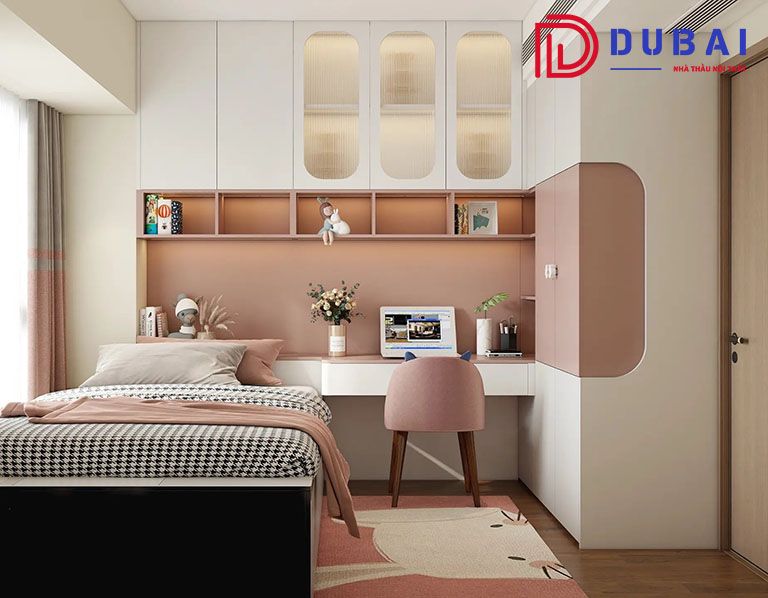 thiết kế phòng ngủ cho bé gái 10m2