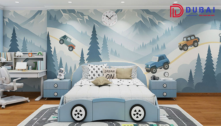 trang trí phòng ngủ cho bé trai đơn giản