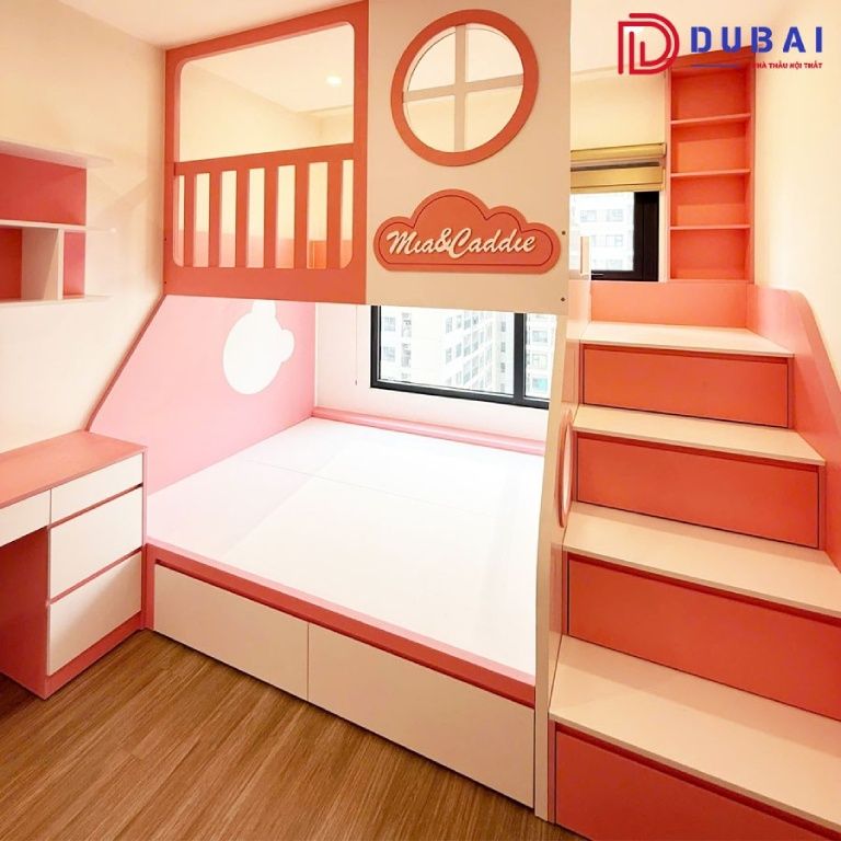 giường tầng kết hợp bàn học