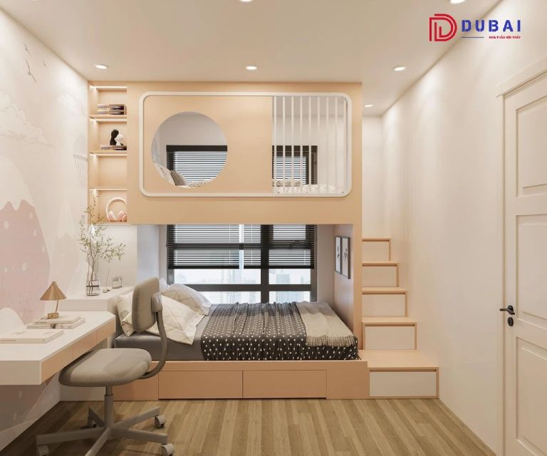 giường tầng kết hợp bàn học