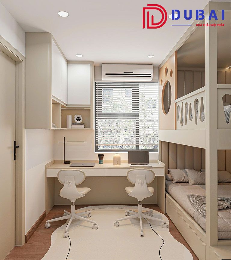 giường tầng kết hợp tủ quần áo và bàn học