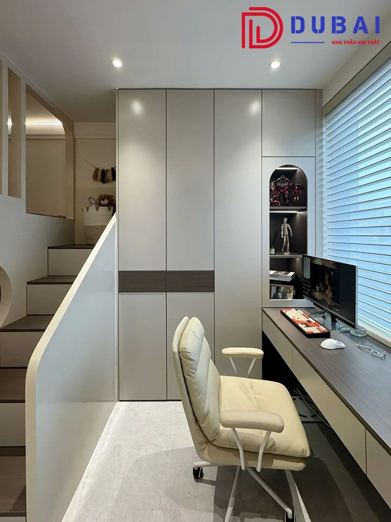 giường tầng kết hợp tủ quần áo và bàn học