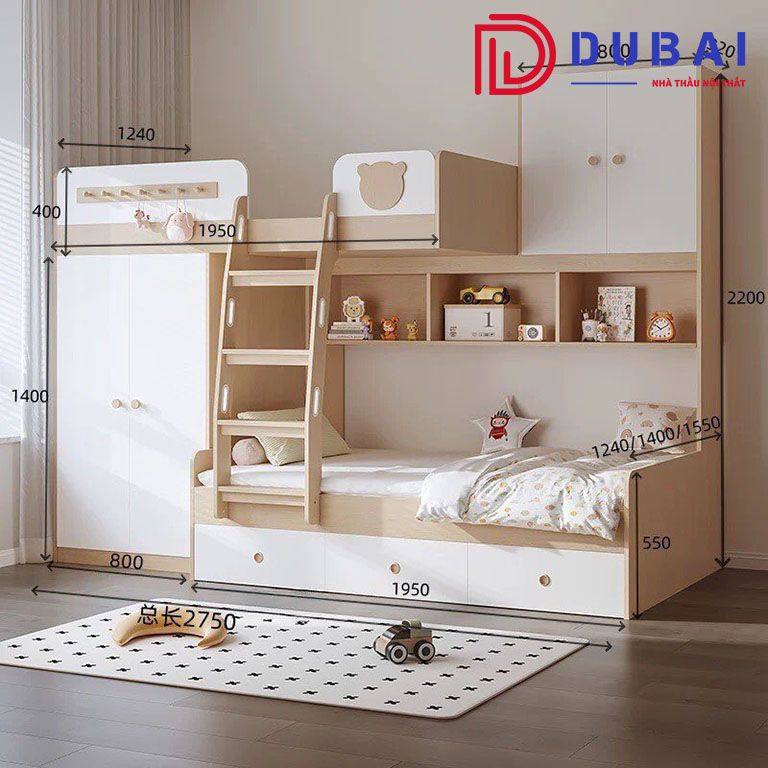 kích thước giường tầng